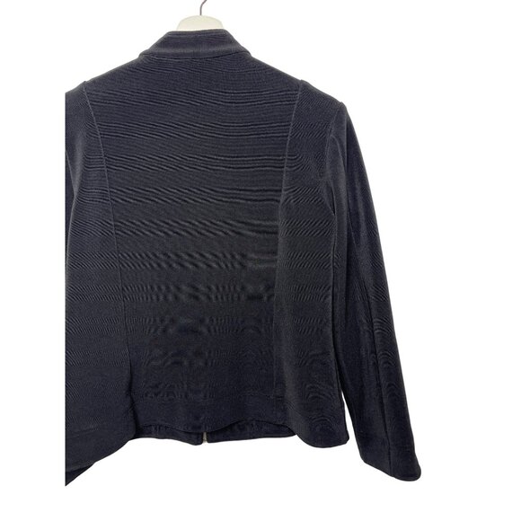 Chicos Black Stretch Zip Jacket Medium Blazer Style Work Casual - Picture 9 of 11